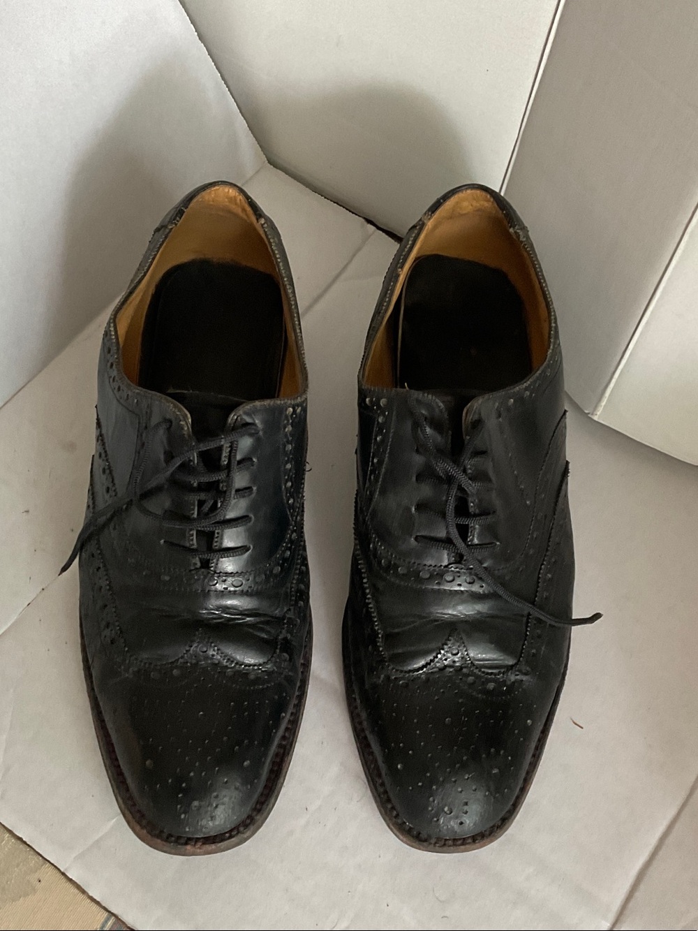Men's Black Leather Brogue Derby Oxfords🎁 Free in bundle